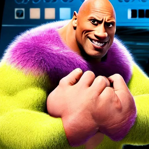 Image similar to dwayne johnson in monsters inc