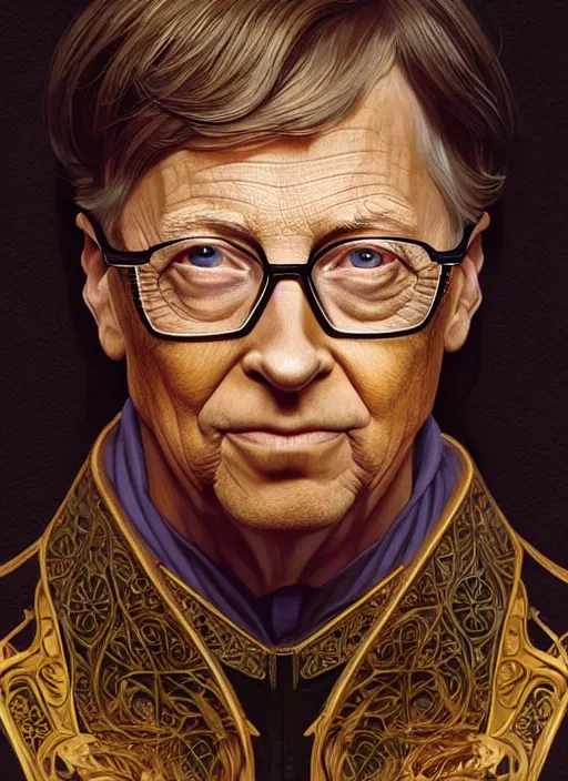 prompthunt: symmetry!! portrait of bill gates as satan, fantasy, medieval  wear, intricate, elegant, highly detailed, digital painting, artstation,  concept art, smooth, sharp focus, illustration, art by artgerm and greg  rutkowski and alphonse