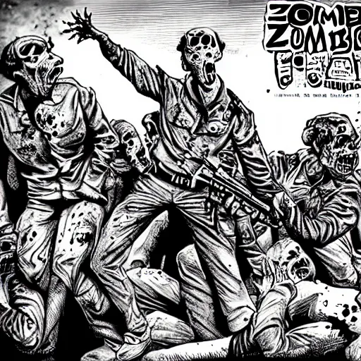 Image similar to zombie getting shot by army