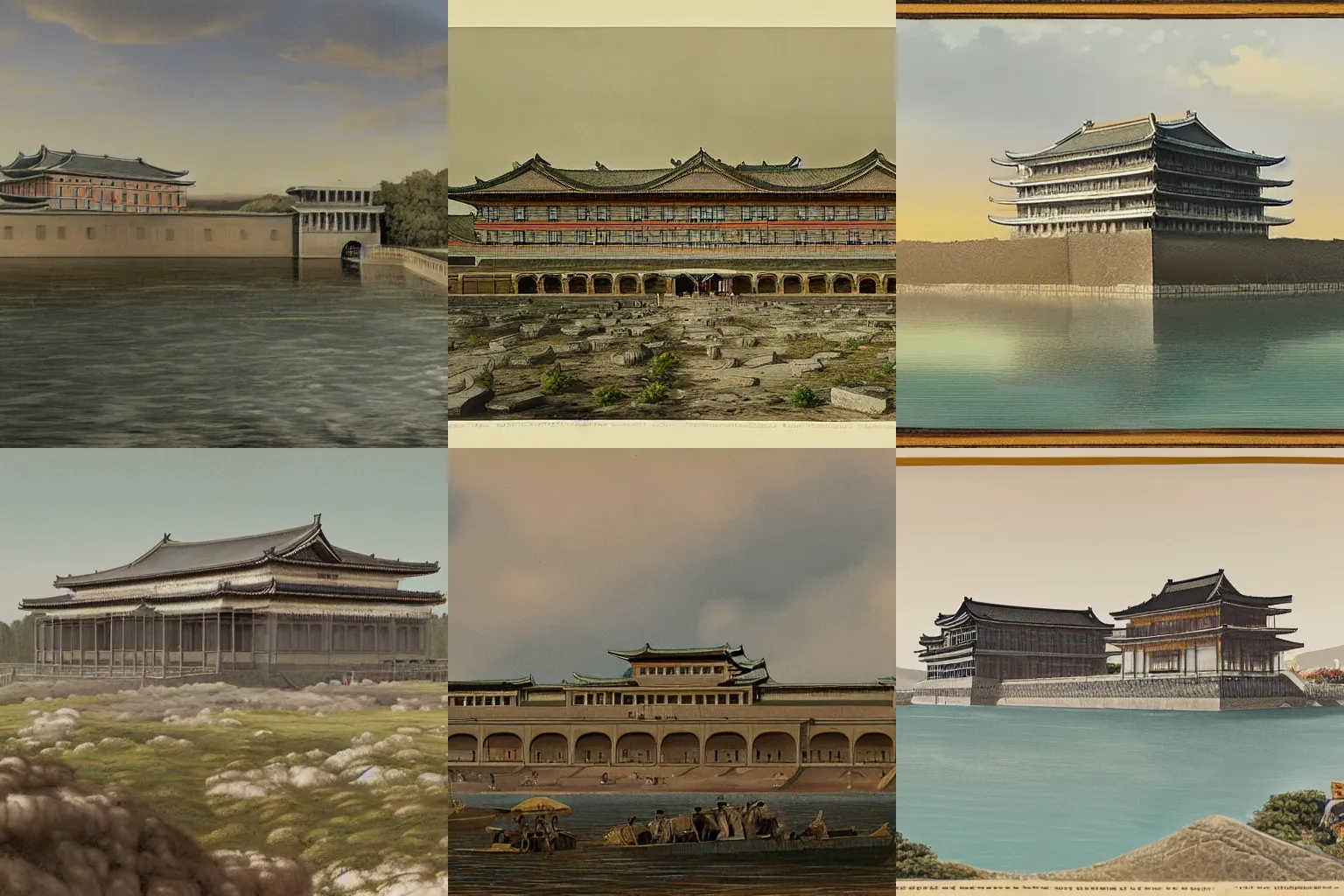 Prompt: A detailled matte painting of an imperial palace on the Dardanelles