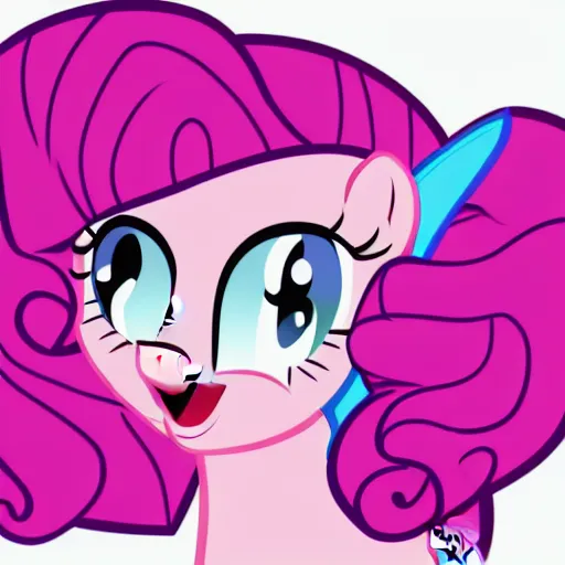 Image similar to Pinkie Pie, drawn by a professional brony artist, show-accurate, vector graphics, in the style of Friendship is Magic