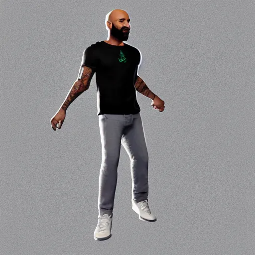 Image similar to full body 3 d render of joe budden as a full body funko pop!, studio lighting, grey background, single body, no shadow, blender, trending on artstation, 8 k, highly detailed