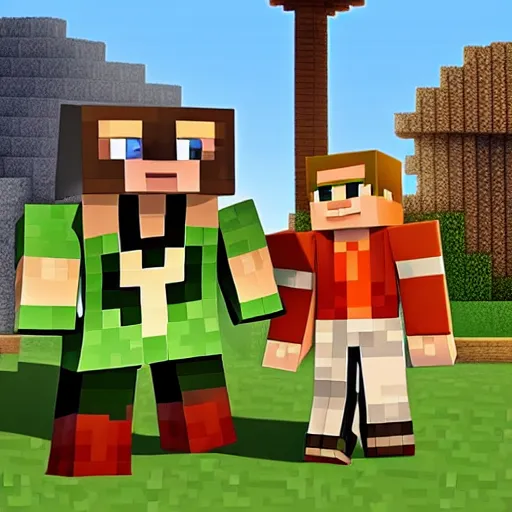 Image similar to Minecraft and roblox meeting together