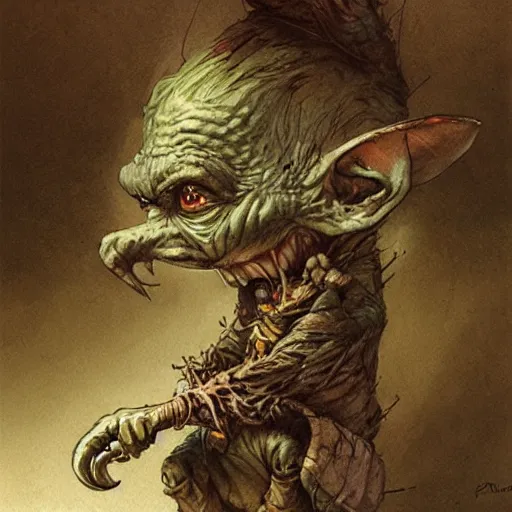 Prompt: a goblin by jean baptiste monge