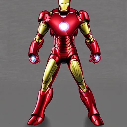 Prompt: iron man red color white neon strongest invincible