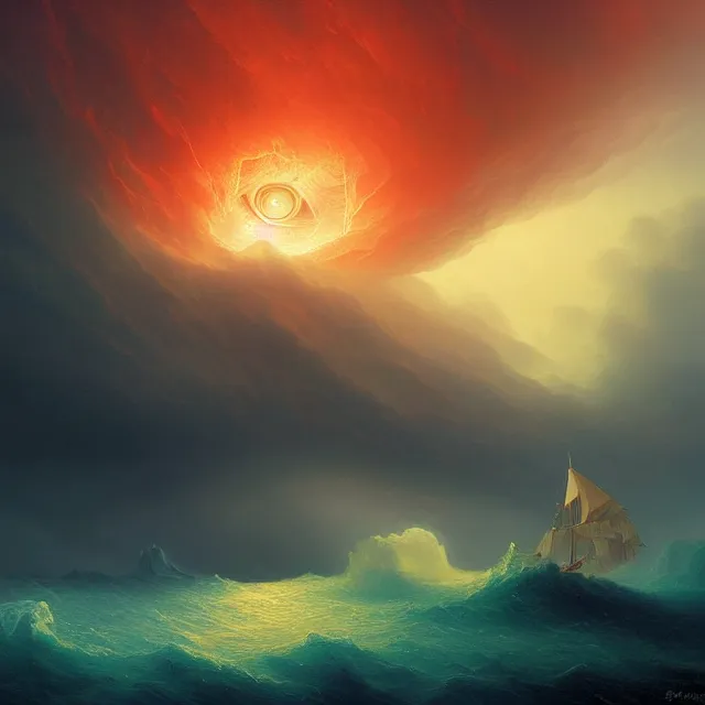 Image similar to the eye of the storm, colorful, sharp and focus, ultra detailed, beautifully lit, astrophotography, in the art style of dan mumford, ivan aivazovsky and marc simonetti