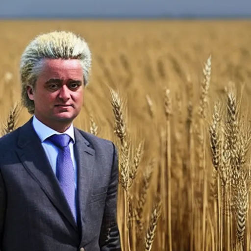 Image similar to african geert wilders standing in large wheat field