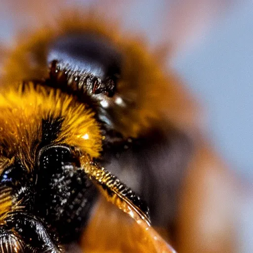 Image similar to close up photo of a bee with the face of beyonce