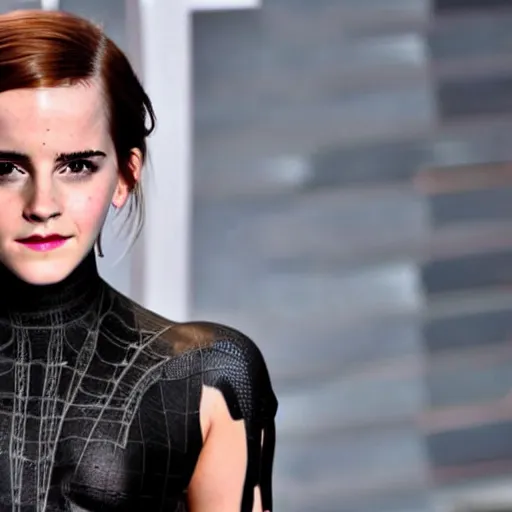 Image similar to Emma Watson as spider man