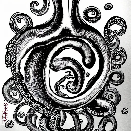 Image similar to snail with the head of count orlok on each tentacle, extremely detailed!!!!