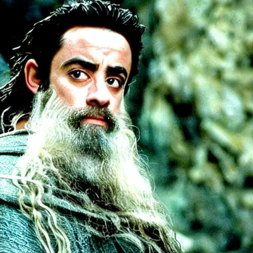 Prompt: Still of Xavi Hernandez in the lord of the rings (2001) as Gandalf