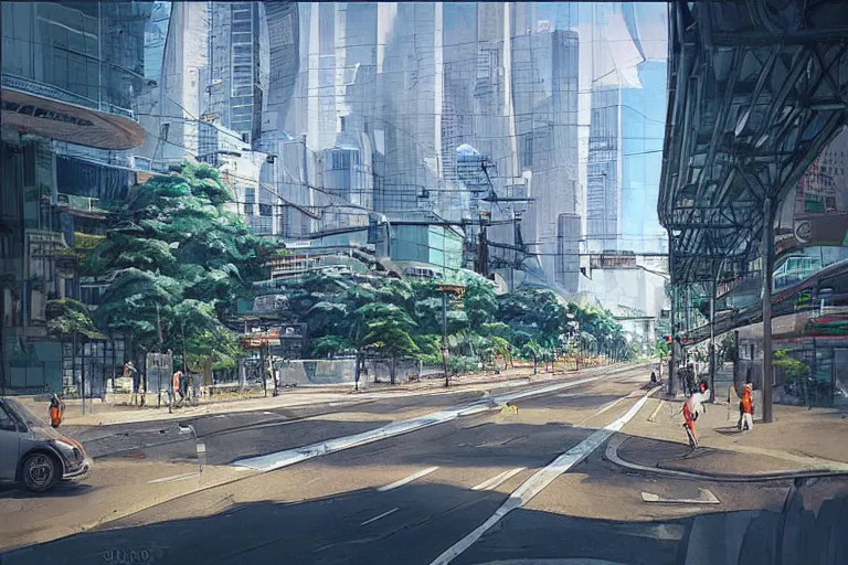 Prompt: “Streetview of a clean modern Metro Manila, good public transport, concept art, artstation”