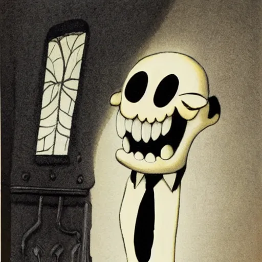 Image similar to a character by Charles Addams