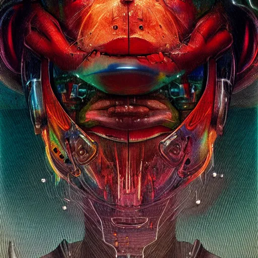 Image similar to portrait of Star Fox, cameras, melting ,8k,by tristan eaton,Stanley Artgermm,Tom Bagshaw,Greg Rutkowski,Carne Griffiths, Ayami Kojima, Beksinski, Giger,trending on DeviantArt,face enhance,hyper detailed,minimalist,cybernetic, android, blade runner,full of colour