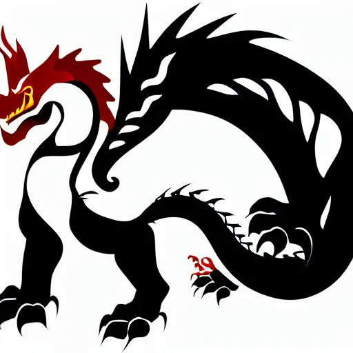 Prompt: vector art of welsh dragon and panda mixed, intercrossed, chimera, adobe illustrator