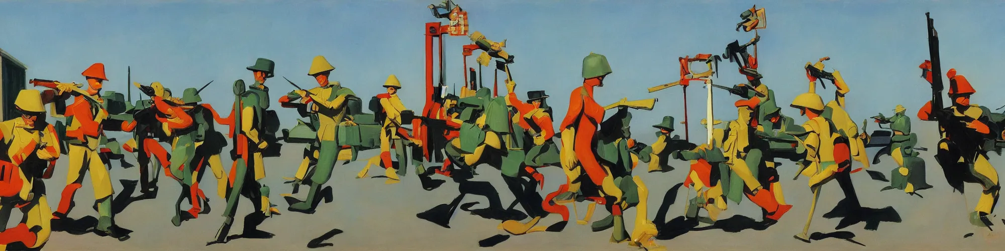 Image similar to toy soldiers by edward hopper