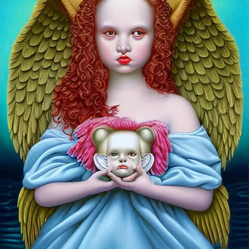 Image similar to Angel painting by Mark Ryden and Todd Schorr highly detailed