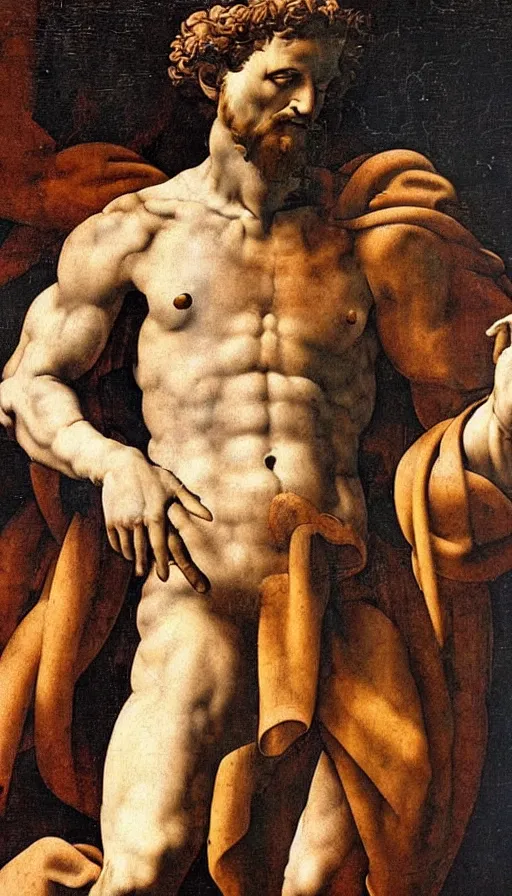 Image similar to Michelangelo\'s painting of David