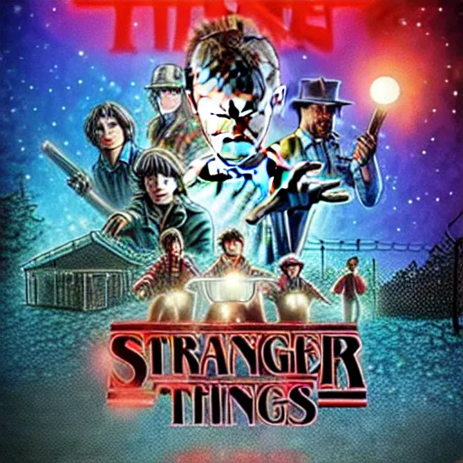 Prompt: stranger things in the muppets universe movie poster