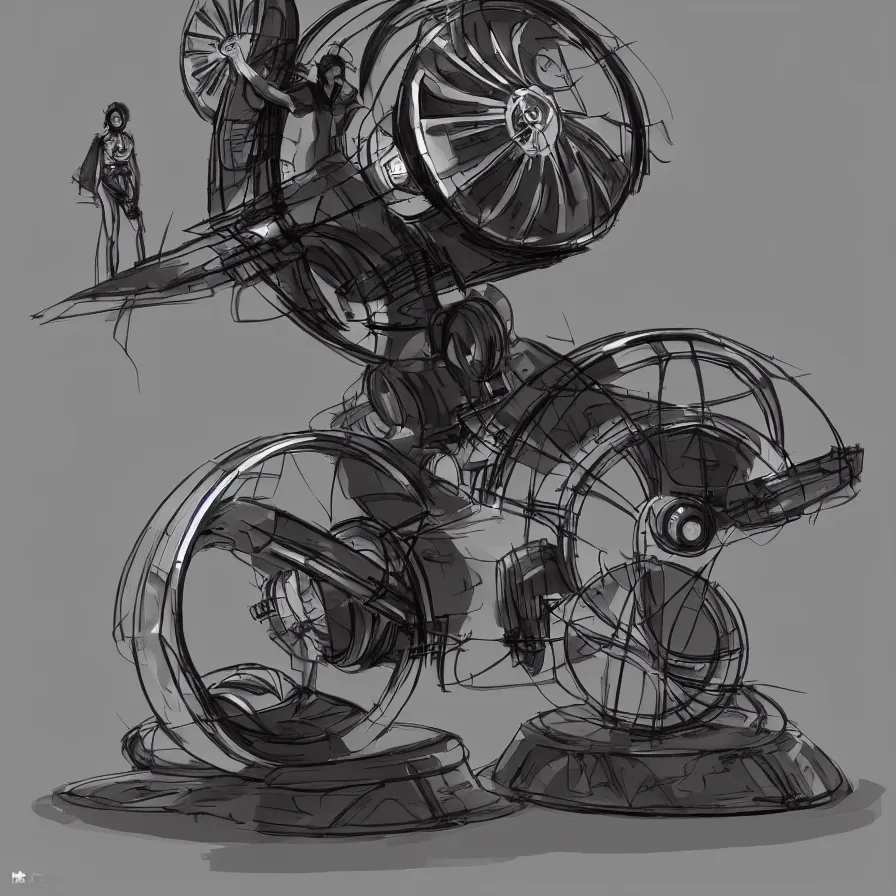 Prompt: a beautiful concept art of futuristic monowheel, with sitting rider by alex pyatov and patrick razo, trending on artstation