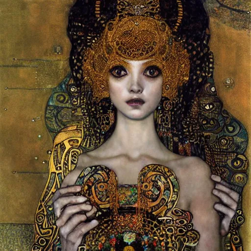 Image similar to goddess, intricate detail, klimt, royo, whealan,