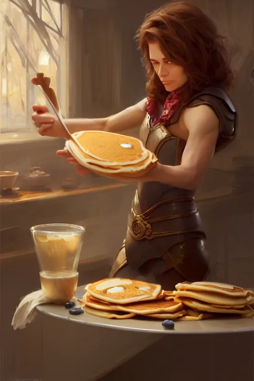 Image similar to tyrian lanister making pancakes animation pixar style, by magali villeneuve, artgerm, jeremy lipkin and michael garmash, rob rey and kentaro miura style, golden ratio, trending on art station