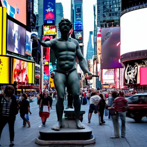 Image similar to a greek statue in times square