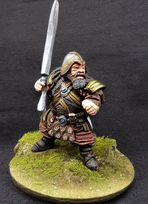 Prompt: Images on the store website, eBay, Full body, Miniature of a Dwarf Warrior