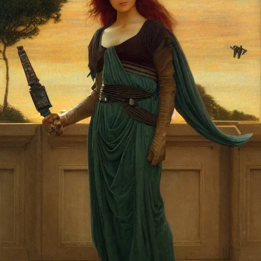 Prompt: a pre - raphaelite jedi knight from star wars painted by john william godward