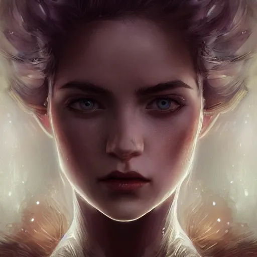 Image similar to lightning angel character portrait, lean face, cinematic lighting, glowing golden eyes, hyper-detailed, cgsociety, 8k, high resolution, in the style of Charlie Bowater, Tom Bagshaw, single face, symmetrical, headshot photograph, insanely detailed and intricate, beautiful, elegant, watercolor, cinematic, portrait, Raphaelite, headroom, artstation