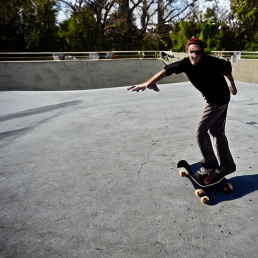 Prompt: abe lincoln skateboarding, sports photography,