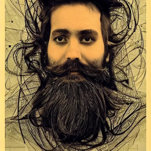 Prompt: art is the creativity of AI. Art of Bearded man