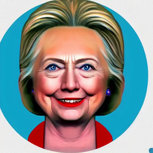 Image similar to 3 d modeling hillary clinton in blender tutorial, painted by rene magritte