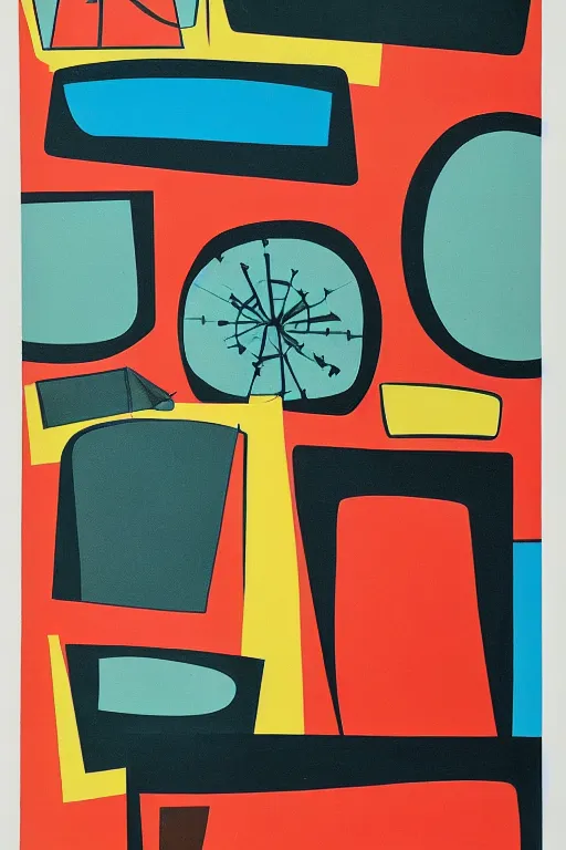 Prompt: mid century modern art atomic 5 0 s by beth adler