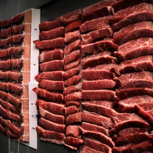 Prompt: a wall made out of meat and flesh