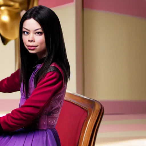 Image similar to Miranda Cosgrove as Meilin Lee in disney turning red live action, 8k full HD photo, cinematic lighting, anatomically correct, oscar award winning, action filled, correct eye placement,