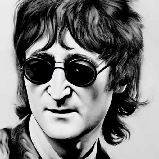 Image similar to John Lennon in a punk band, HD, high resolution, hyper realistic, 4k, intricate detail