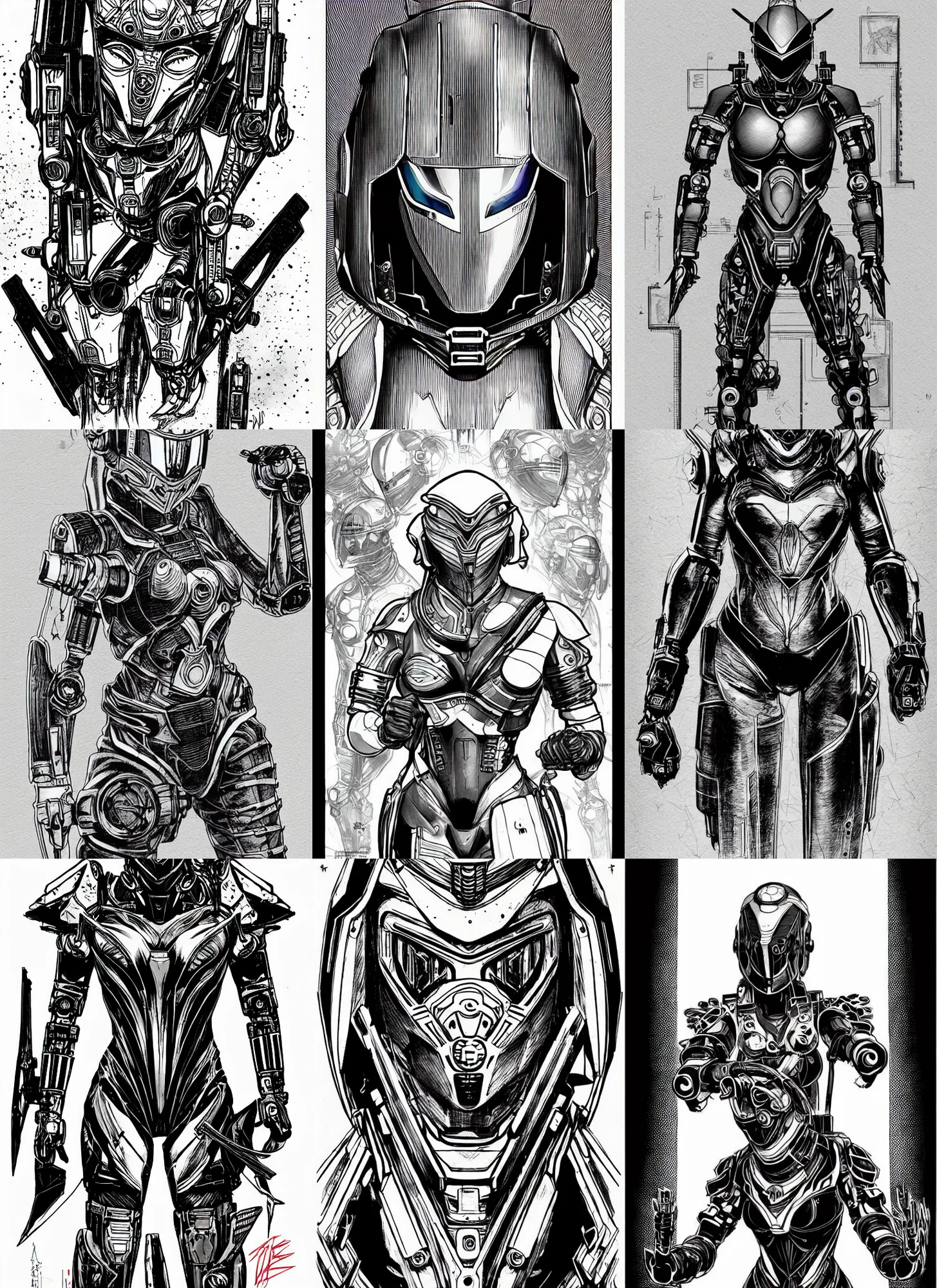 robot armor drawing