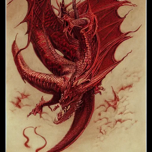 Image similar to red dragon by gustave dore