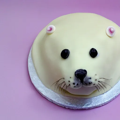 Image similar to cake in the shape of a white baby seal