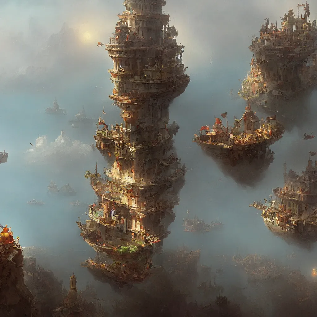 Image similar to 2 d platform game designed by ivan aivazovski