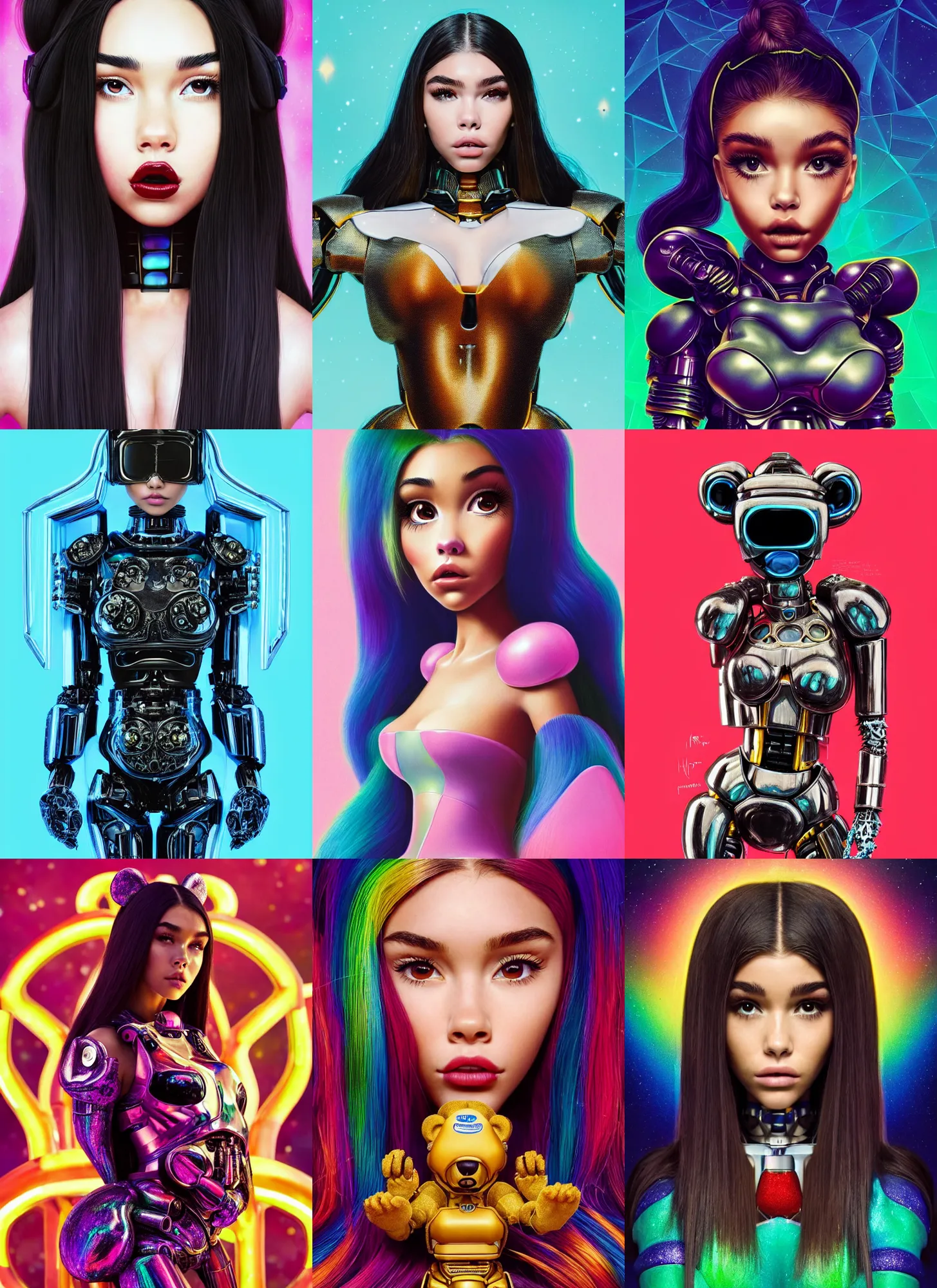 Prompt: madison beer as a gummy bear metgala cyborg | lush polished decadent alluring pouty ornate soft masterpiece | weta disney pixar movie still portrait photo | hi - fructose, sci fi, fantasy, fibonacci, film, dslr, cinematic 4 k, highly detailed, artstation, realism | beeple, artgerm, mucha, wlop, loish |