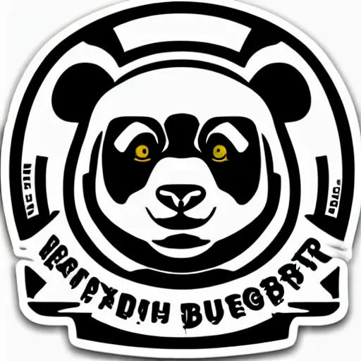 Image similar to in the style of max prentis and deathburger and laurie greasley a vector sticker logo of a panda, highly detailed, colourful, 8k wallpaper