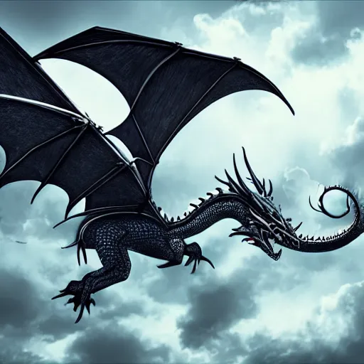 Prompt: legendary dragon made of clockwork, flying through the clouds, dramatic lighting, fantasy