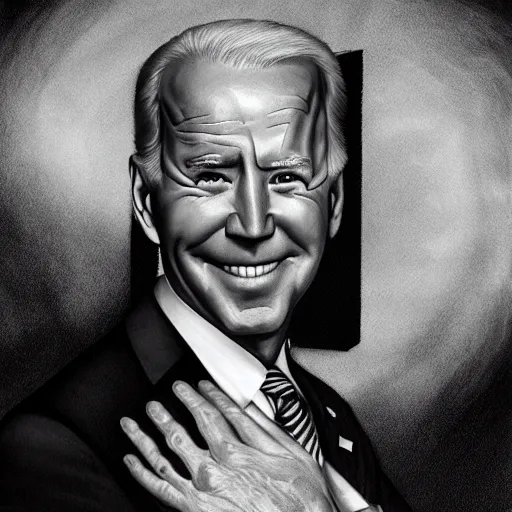 Prompt: a portrait of a joe biden from the beyond, body horror, by gerard brom and ansel adams