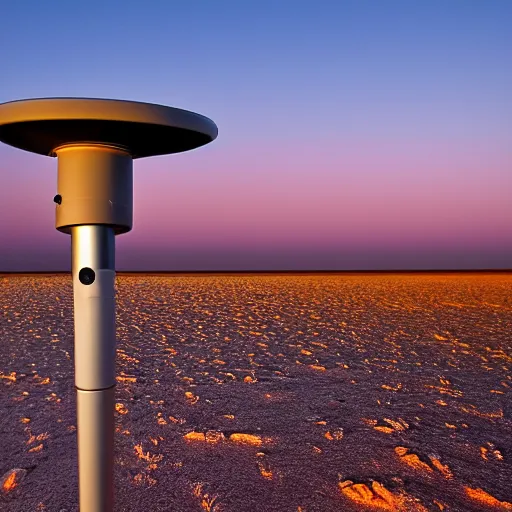 Image similar to rugged weather station sensor antenna for monitoring the australian desert, XF IQ4, 150MP, 50mm, F1.4, ISO 200, 1/160s, dawn