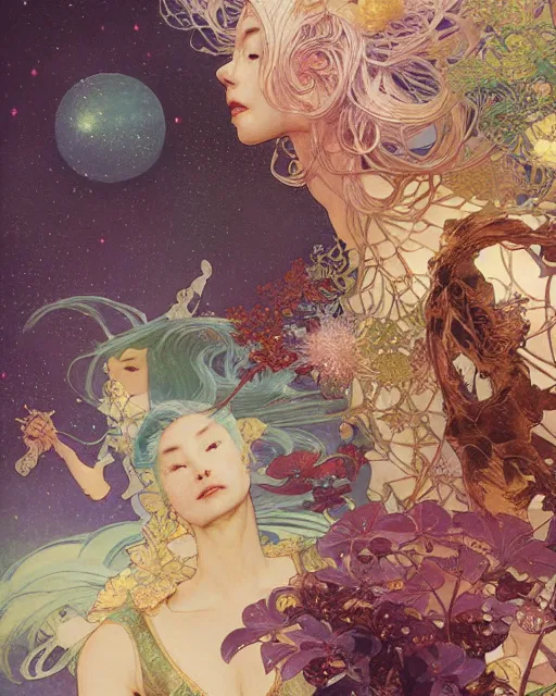 Prompt: 君 か 星 になるまて fantasy, regal, by yoshitaka amano, kim keever, victo ngai, stanley artgerm lau, greg rutkowski, thomas kindkade, alphonse mucha, loish, norman rockwell