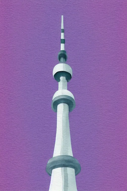 Image similar to minimalist watercolor art of berlin television tower, illustration, vector art