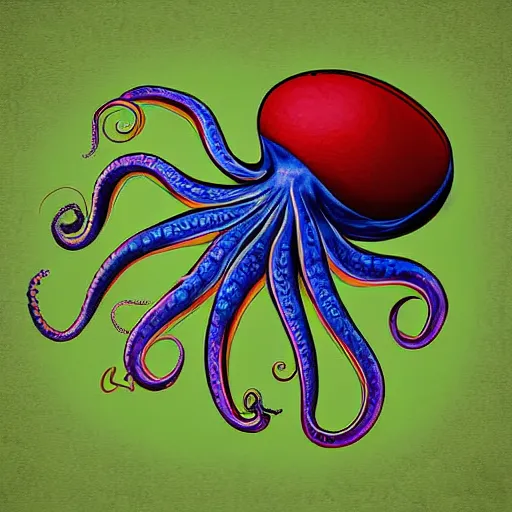 Prompt: octopus playing football, highly detailed digital art