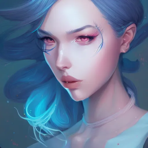 Prompt: a portrait of a beautiful model, art by lois van baarle and loish and ross tran and rossdraws and sam yang and samdoesarts and artgerm and saruei, digital art, highly detailed, intricate, sharp focus, Trending on Artstation HQ, deviantart, unreal engine 5, 4K UHD image